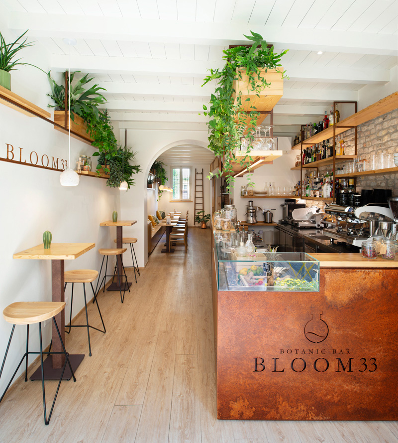 bloom 33; botanic bar; Arch Davide Beretta; interior; design; gin